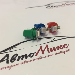 Светодиодная лампа Т5 (B8.3D) 5050 1smd, зелёный, красный, синий